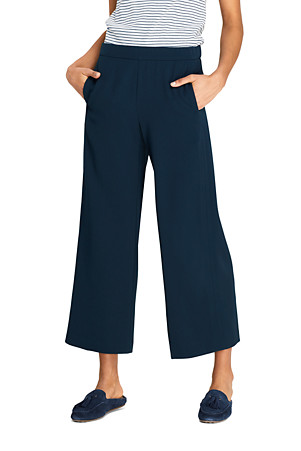 Gemusterte 34 lange Crêpe Hose für Damen | Lands' End Gemusterte 34 lange Crêpe Hose für Damen | Lands' End